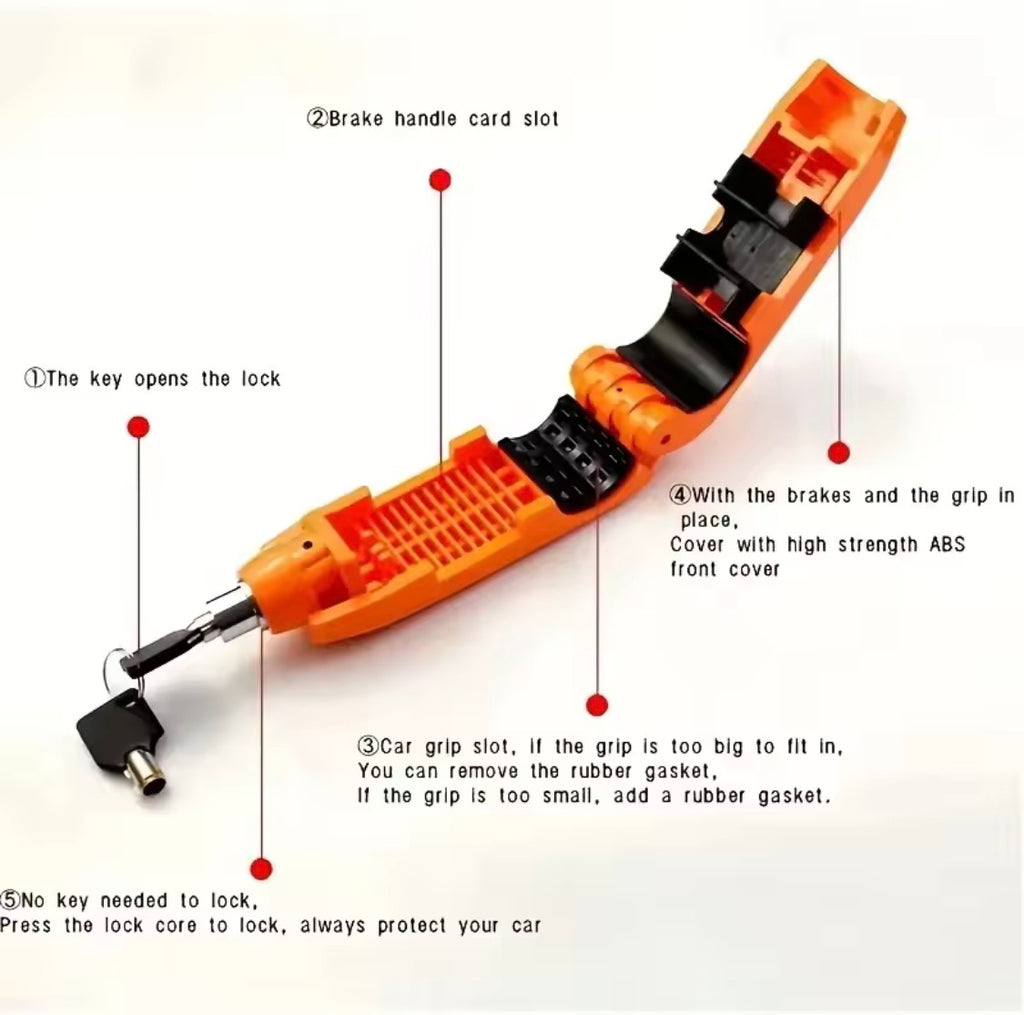 Bike Anti-Theft Brake Handlebar Lock – Bicycle, Scooter & Motorcycle Security Lock with Horn & Throttle Protection.