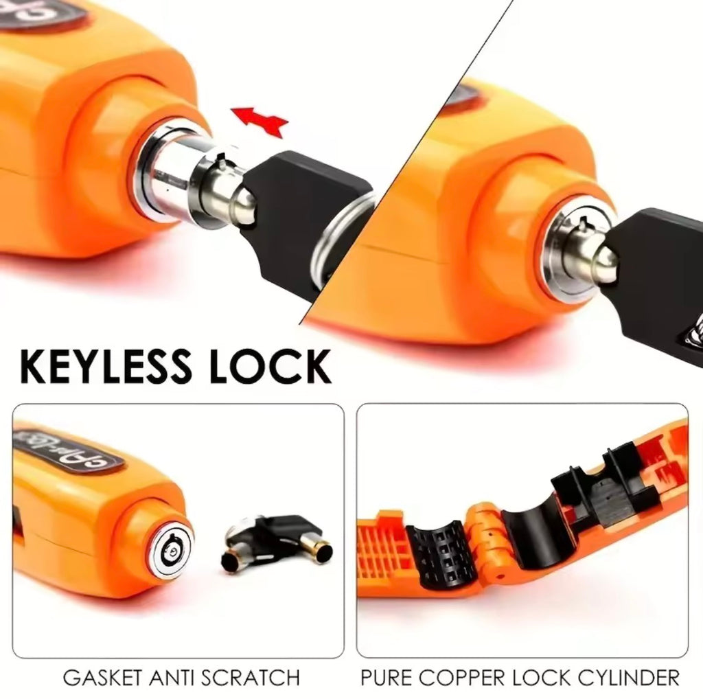 Bike Anti-Theft Brake Handlebar Lock – Bicycle, Scooter & Motorcycle Security Lock with Horn & Throttle Protection.