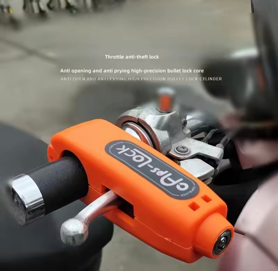 Bike Anti-Theft Brake Handlebar Lock – Bicycle, Scooter & Motorcycle Security Lock with Horn & Throttle Protection.