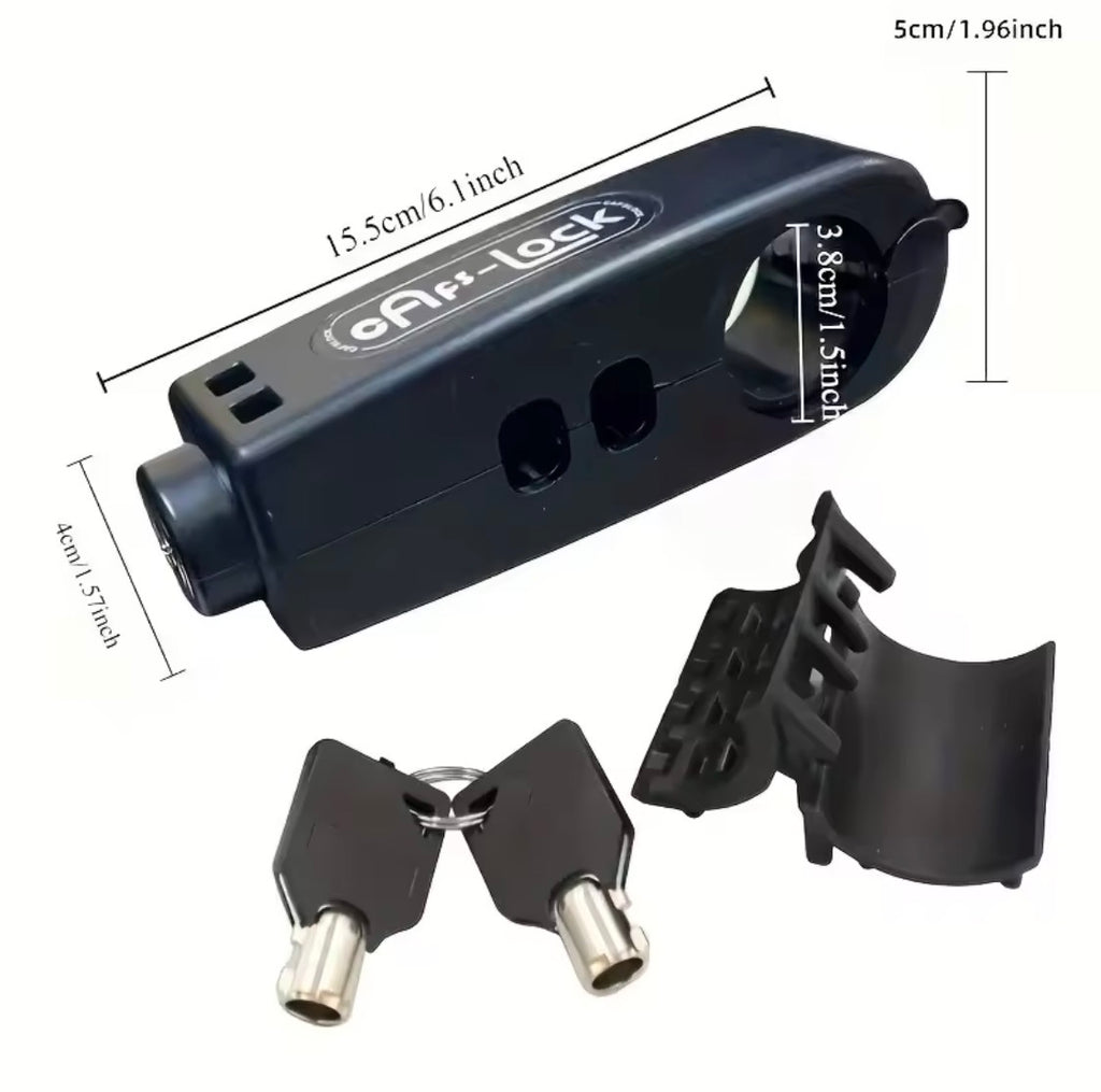 Bike Anti-Theft Brake Handlebar Lock – Bicycle, Scooter & Motorcycle Security Lock with Horn & Throttle Protection.