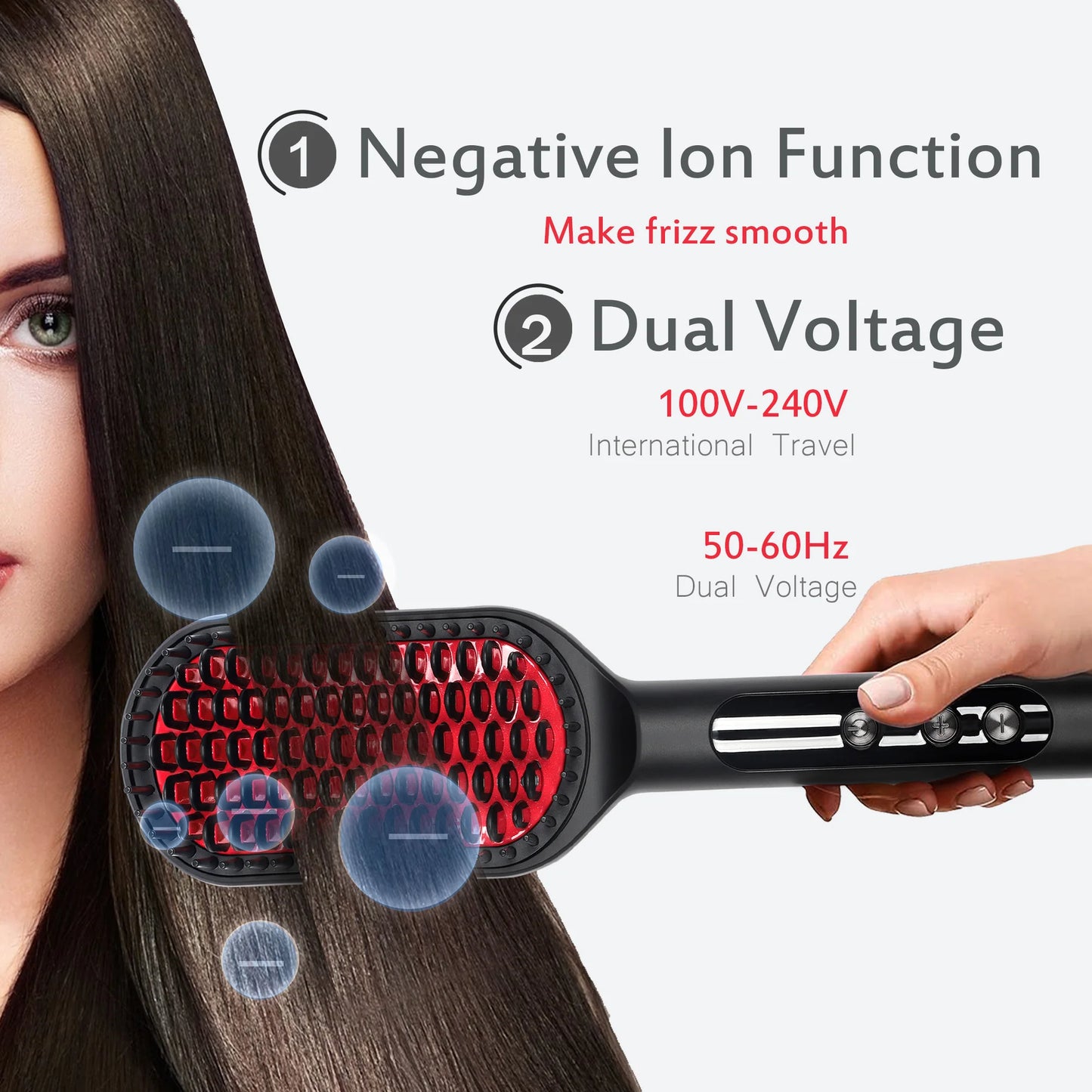Negative Ion Hair Straightening Brush