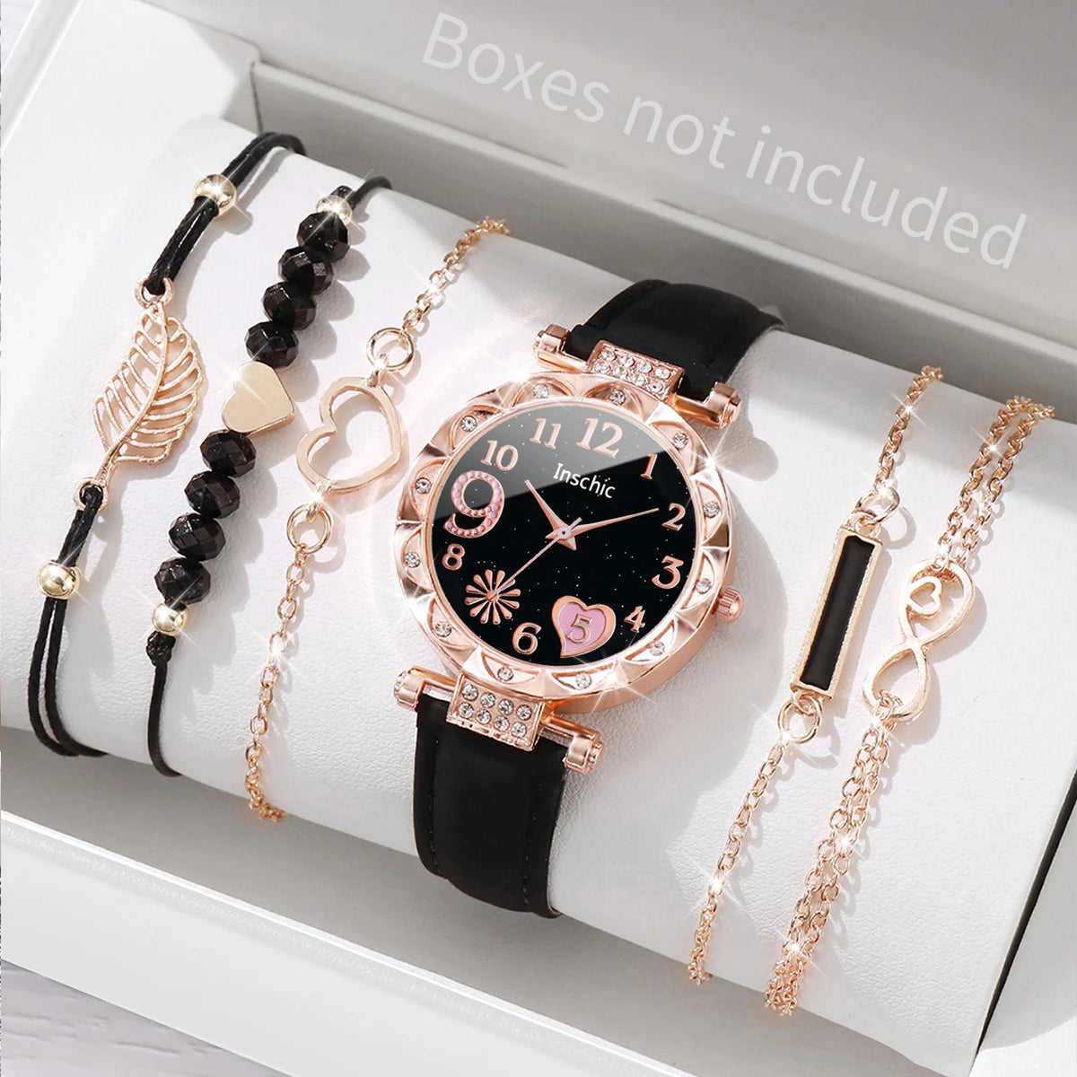 6-Piece Heart Dial Watch Set.