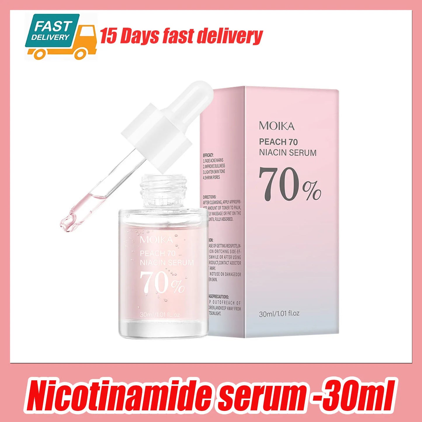 Niacinamide Serum Dark Spot Remover Fade Acne Marks Hyperpigmentation Shrink Pores Even Skin Tone Moisturizing Korea Skin Care 3