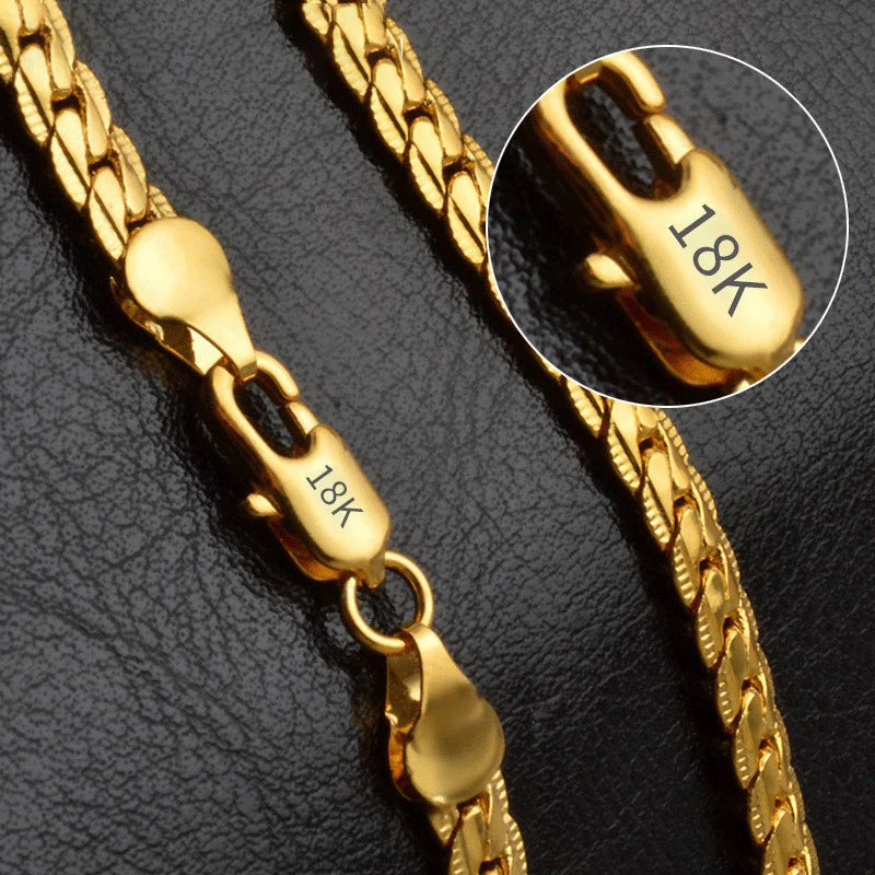 18K Gold Sideways Chain