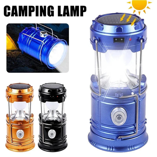 Solar Multifunctional Handheld Camping Lamp Tent Lamp LED Portable Flashlight Portable Waterproof Emergency Powered Work Light