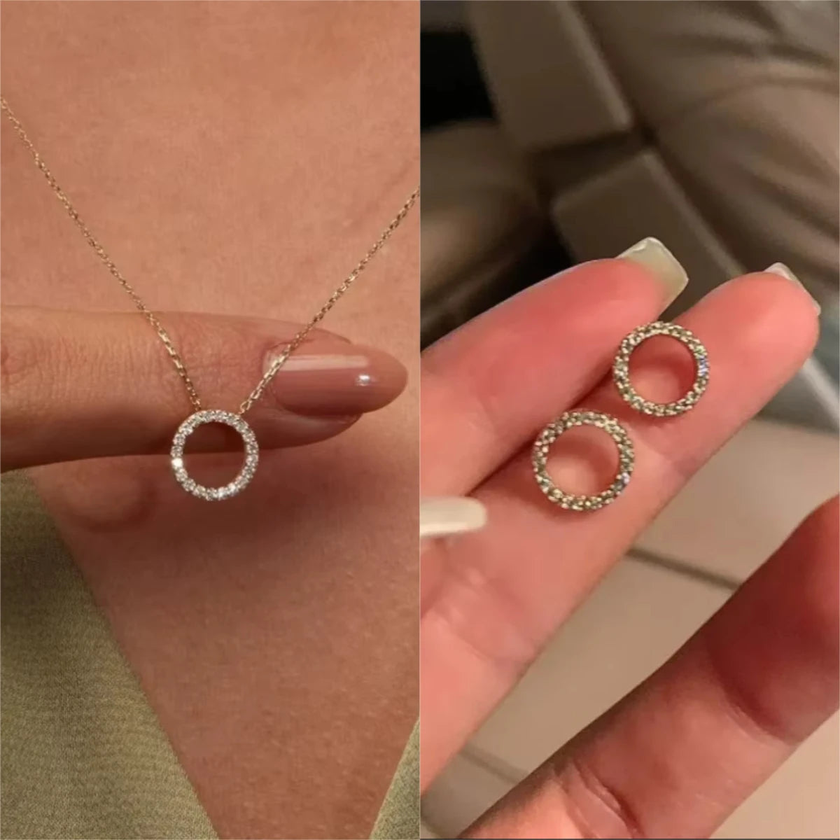 Golden Halo Necklace or Aurora Crystal Necklace
