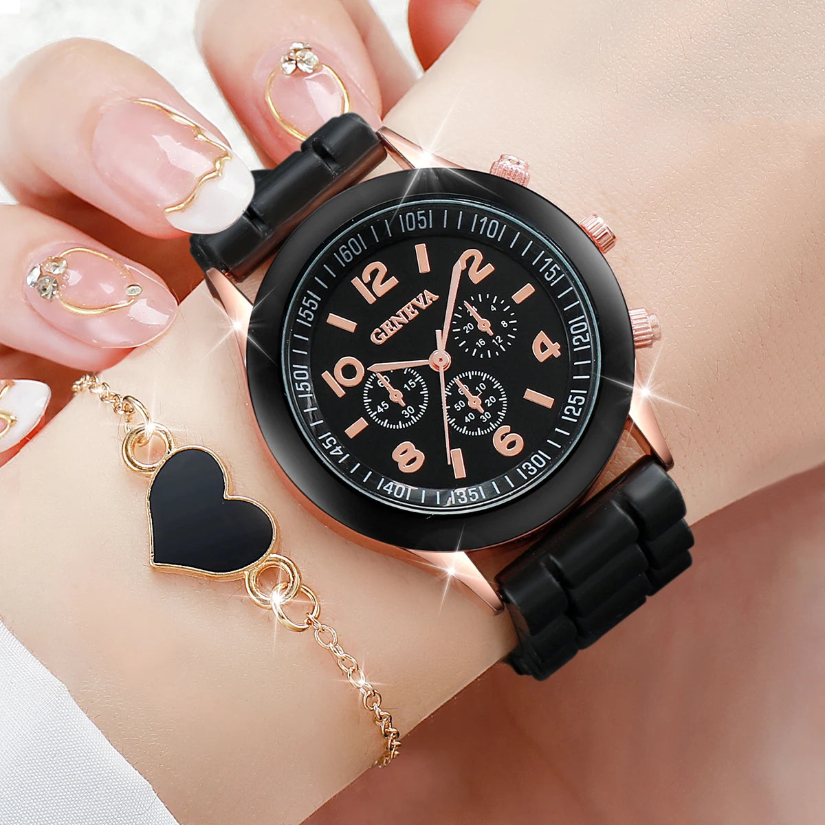 Geneva Heart Watch Set