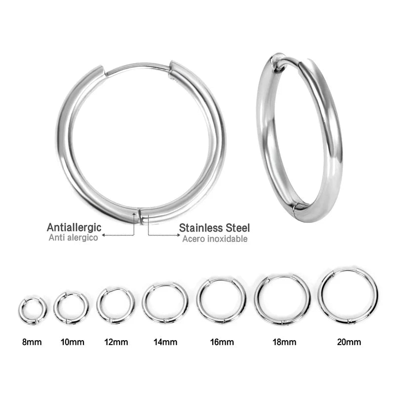 Stainless Steel Minimalist Hoop Earrings