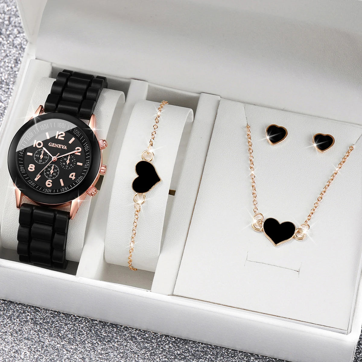 Geneva Heart Watch Set