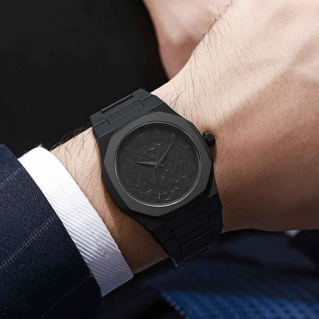 All-Black Arabic Dial Watch