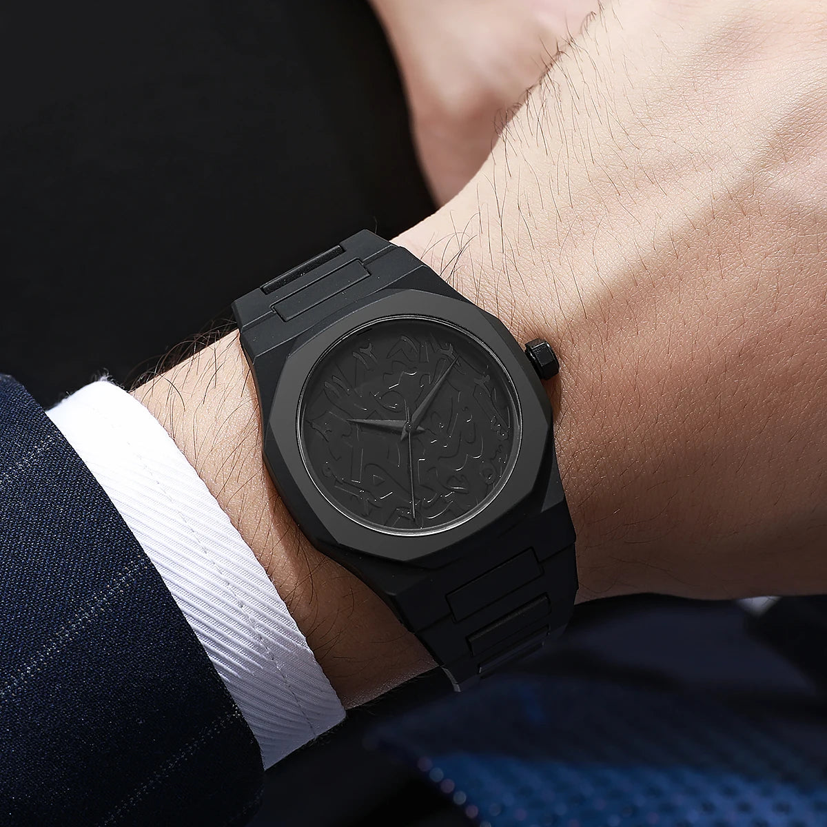 All-Black Arabic Dial Watch
