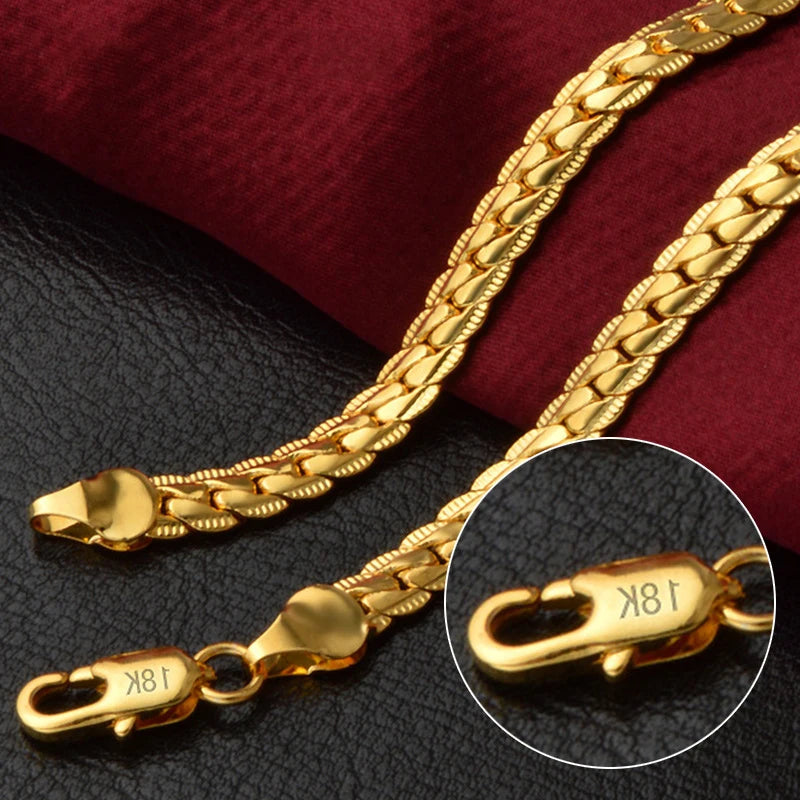 18K Gold Sideways Chain