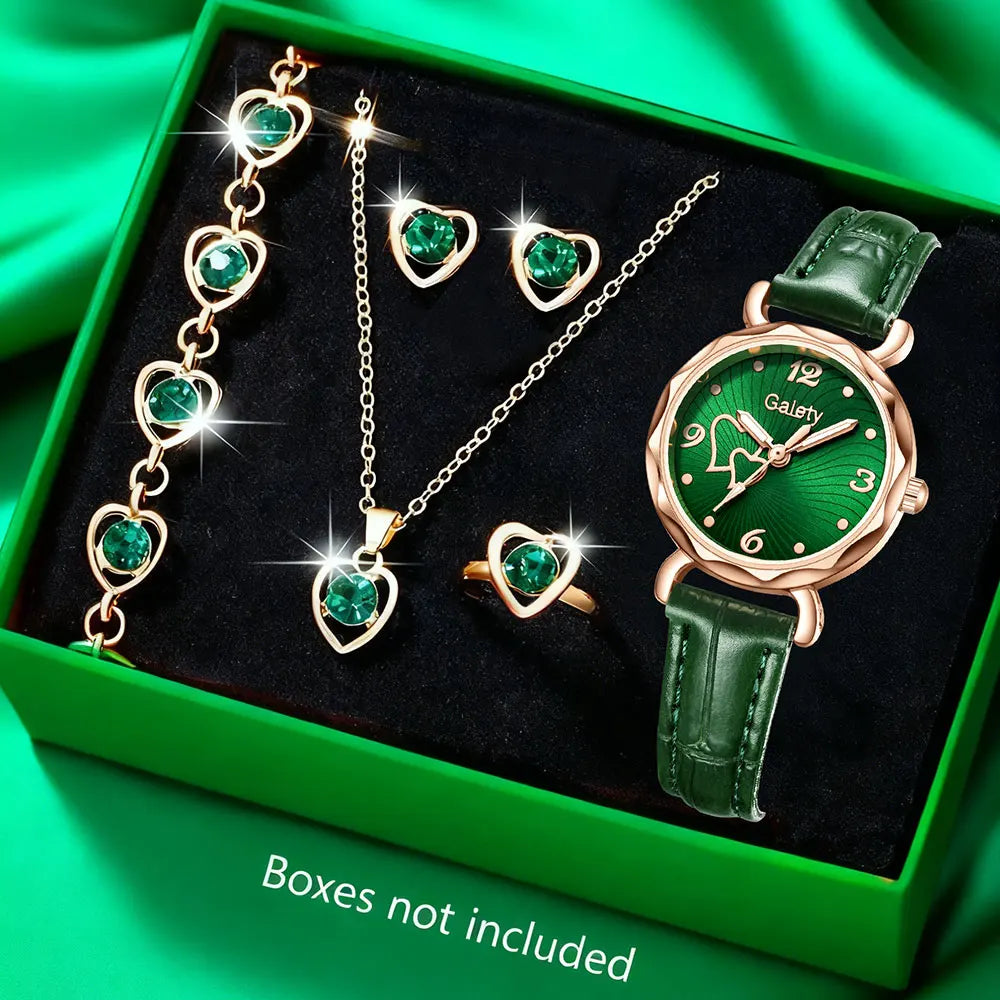 Heart Watch & Jewelry Set