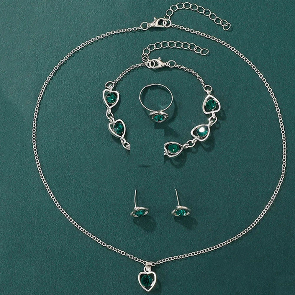 Heart Watch & Jewelry Set