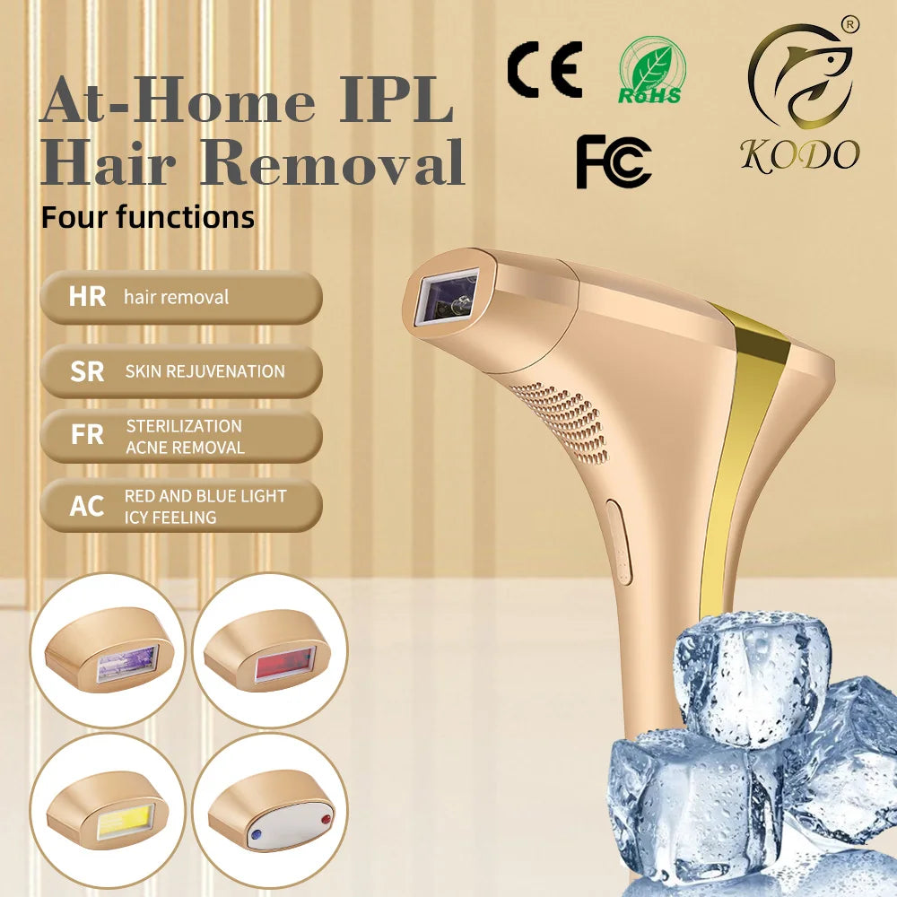 KODO 2026 High-end customization ice Laser Hair removal Laser Epilator Permanent IPL Painless Photoepilator 4 in 1 face and body