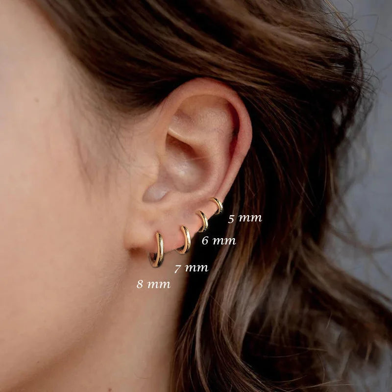 Stainless Steel Minimalist Hoop Earrings