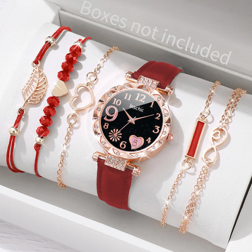 6-Piece Heart Dial Watch Set.