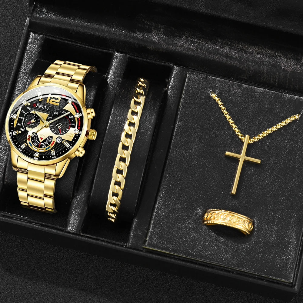 4-Piece Watch & Jewelry Set
