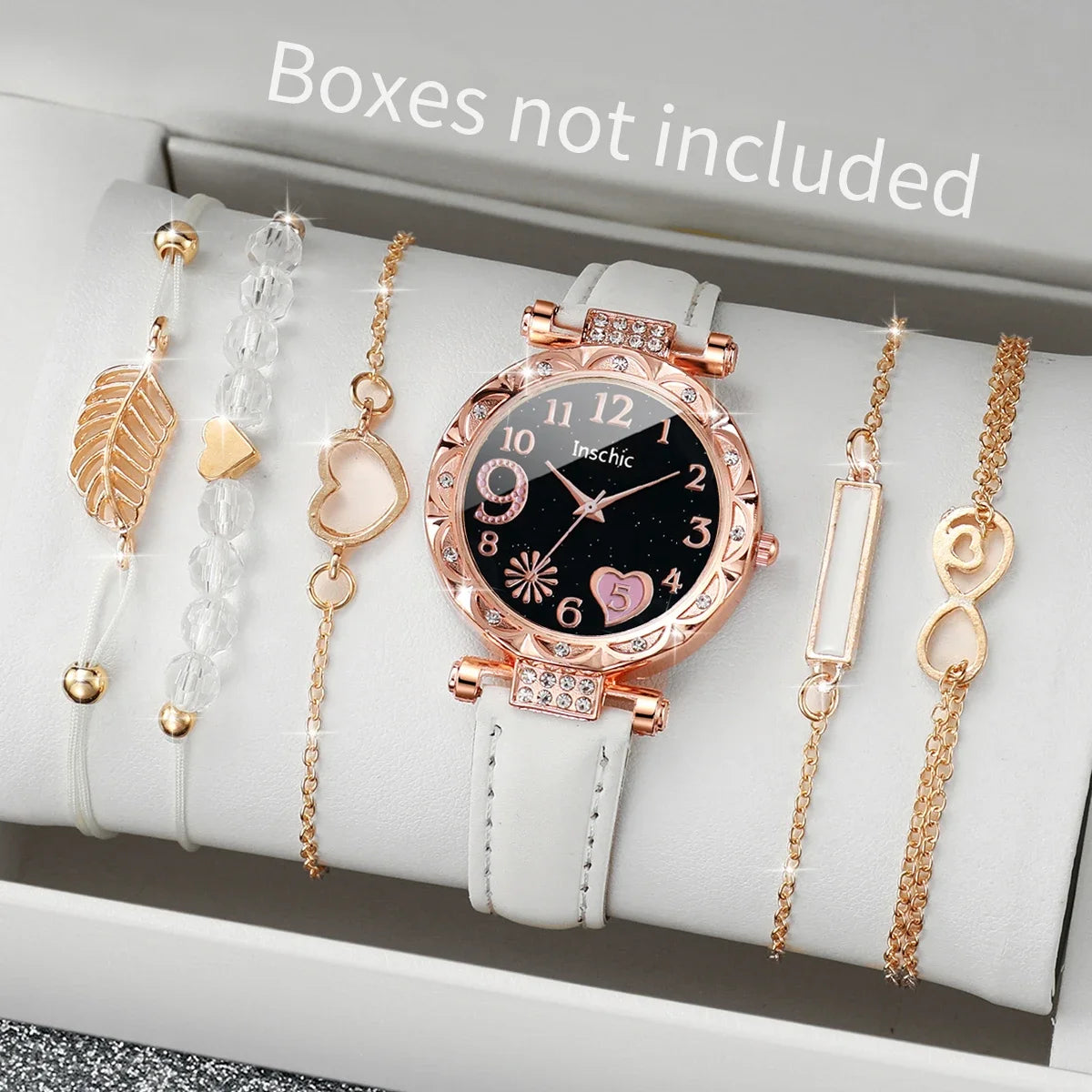 6-Piece Heart Dial Watch Set.